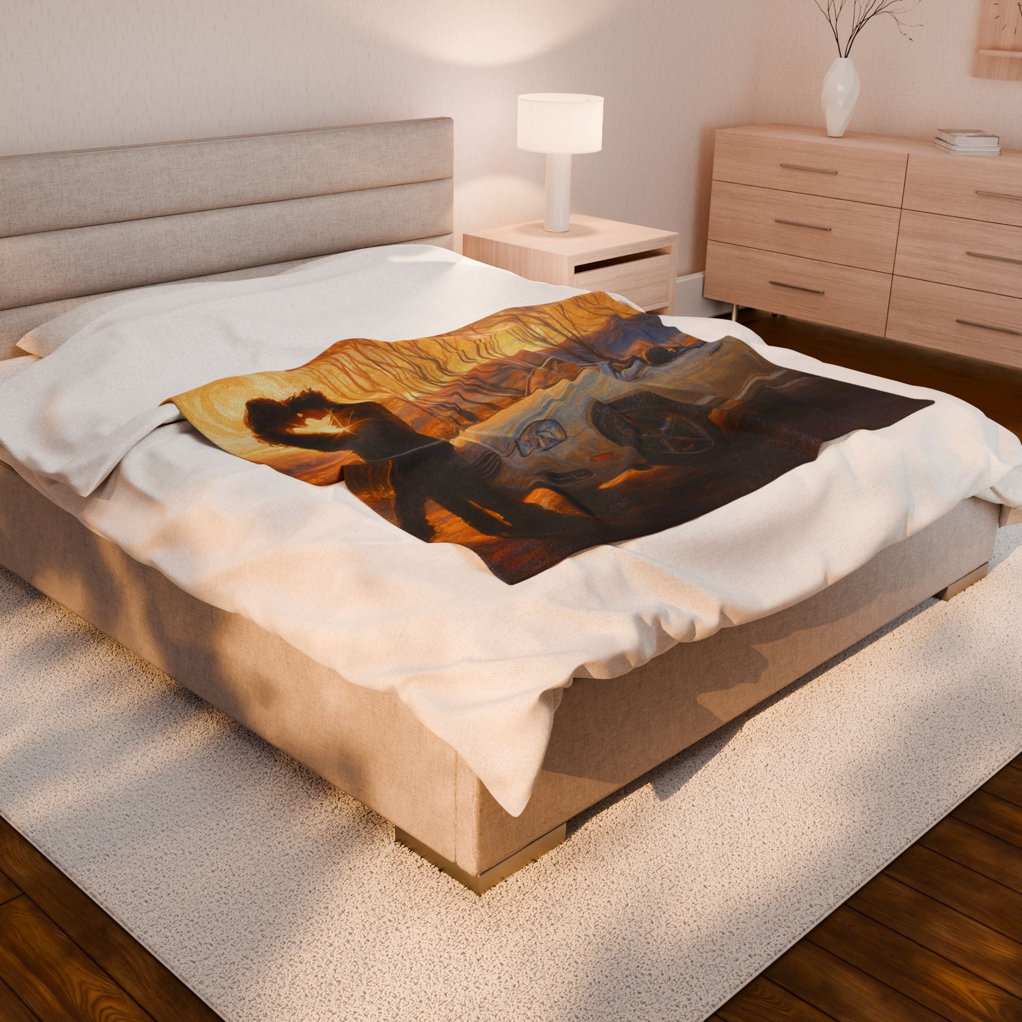 "Soul Mates" feat. The Fanning's Little White Sports Car - Cozy Velveteen Plush Blanket
