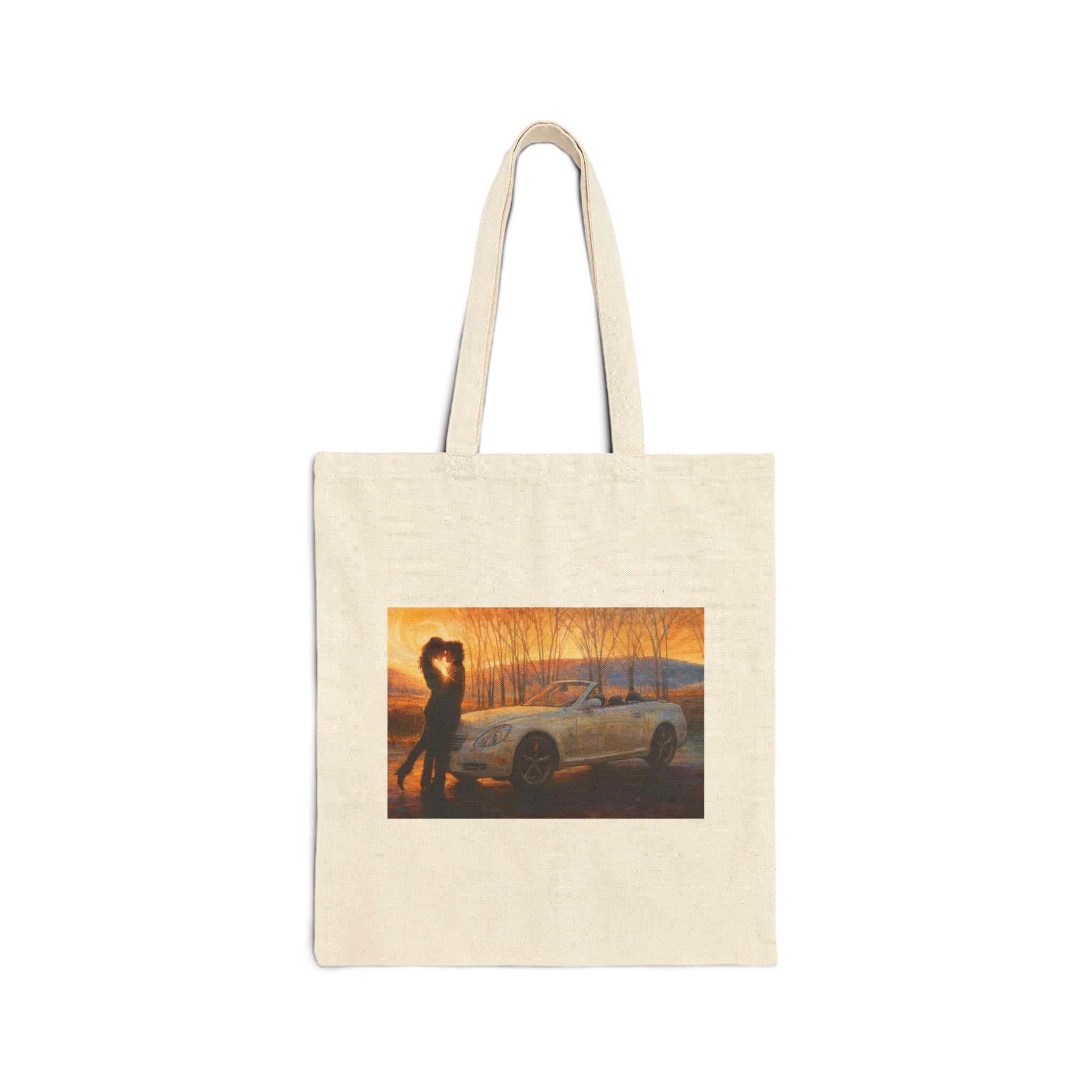 "Soul Mates" feat. The Fanning's Little White Sports Car - Cotton Canvas Tote Bag