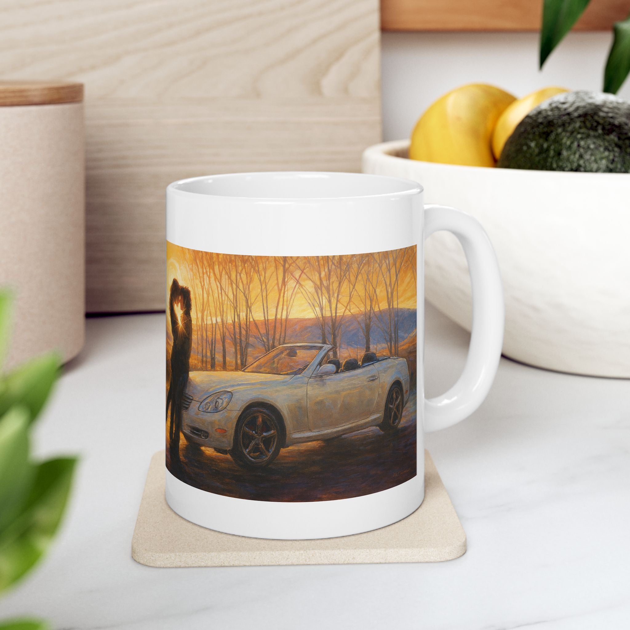 "Soul Mates" feat. The Fanning's Little White Sports Car - Ceramic Coffee Mug