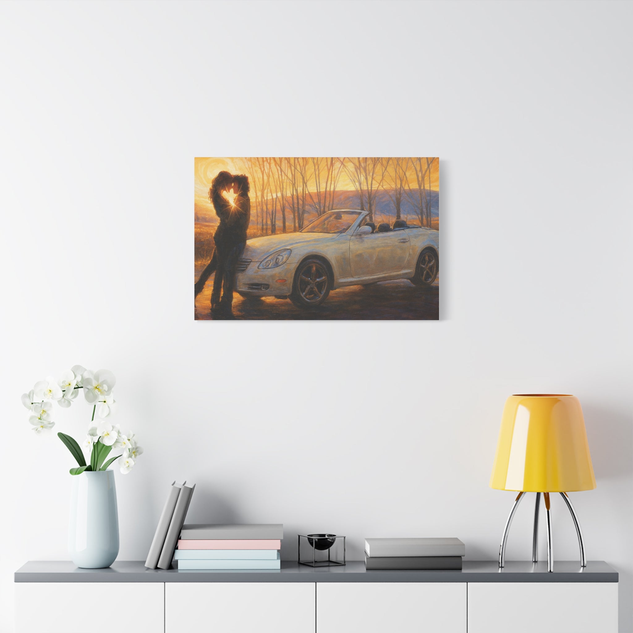 "Soul Mates" feat. The Fanning's Little White Sports Car - Canvas Print