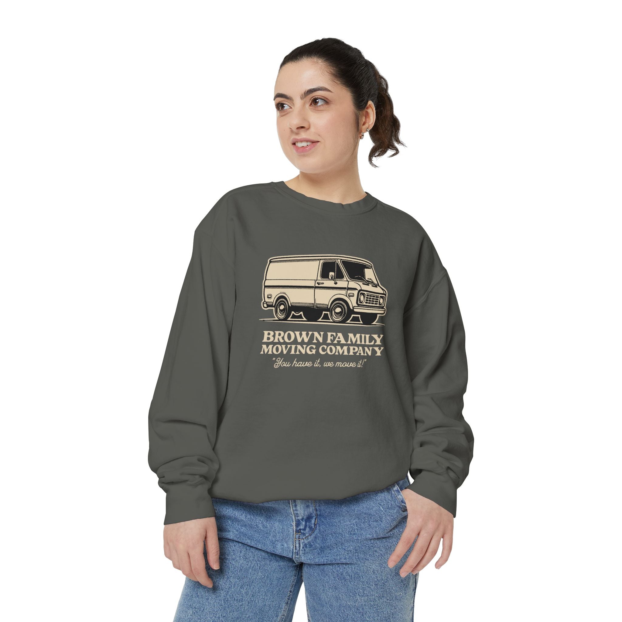 "Brown Family Moving Company" Cozy Unisex Crewneck
