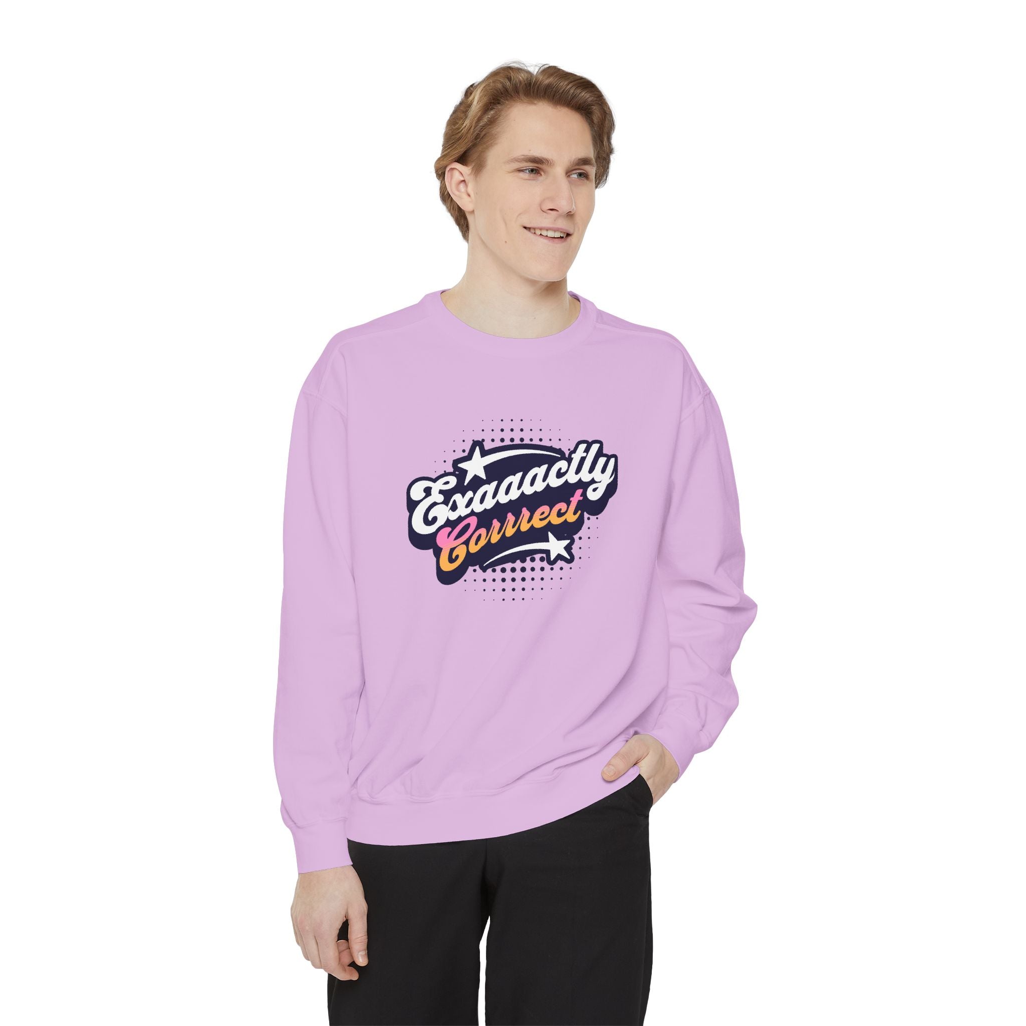 "Exaaactly Corrrect!" Cozy Unisex Crewneck