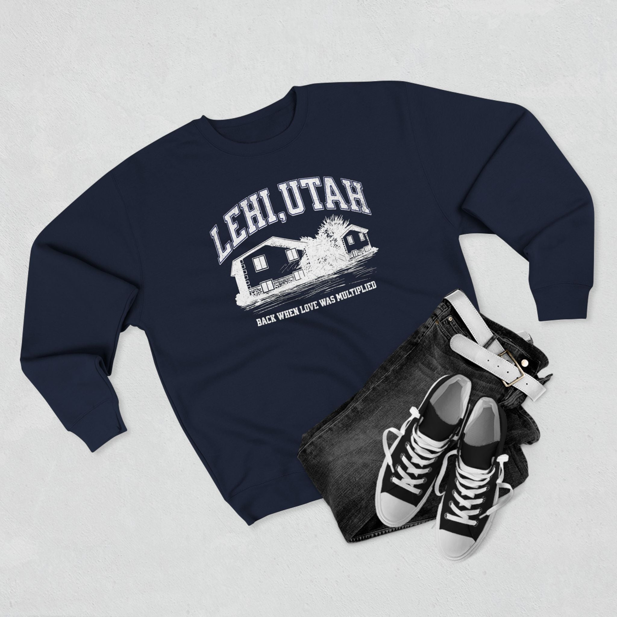 "Lehi, Utah" - Cozy Vintage Crewneck