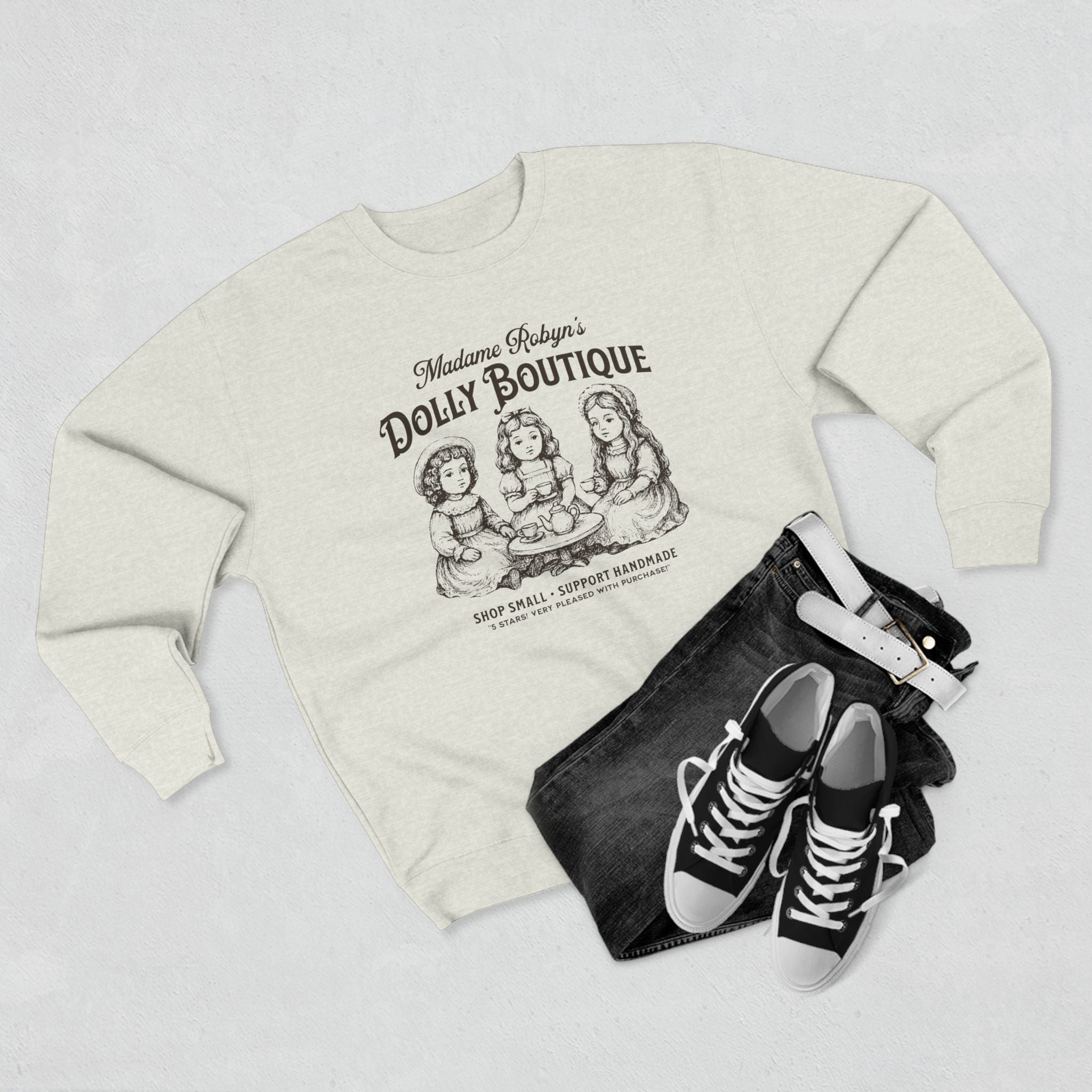 "Madame Robyn's Dolly Boutique" - Cozy Vintage Crewneck