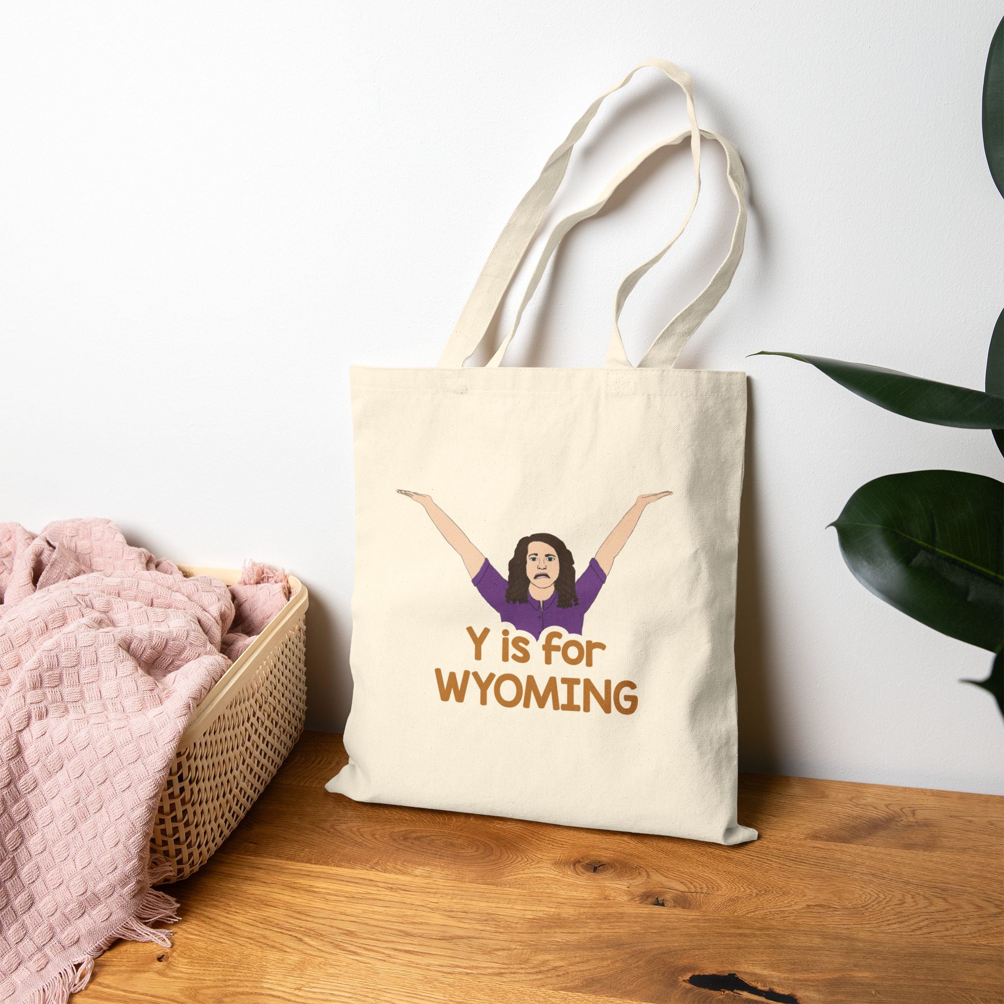"Y is for WYOMING" - Cotton Canvas Tote Bag