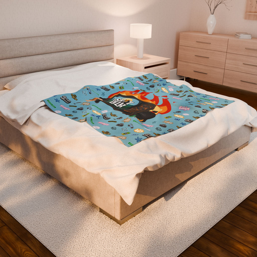 "Shit Talk" Official - Cozy Velveteen Plush Blanket