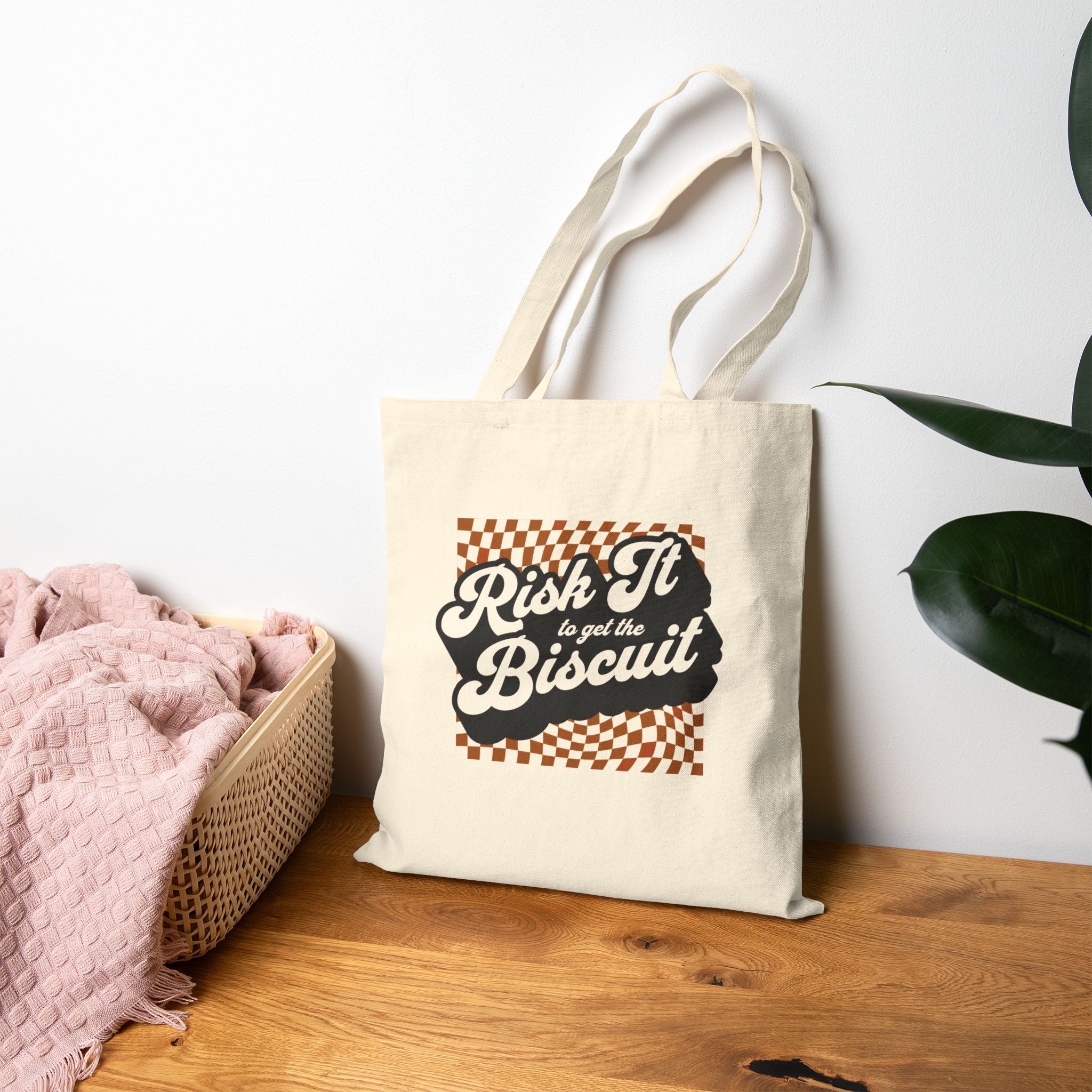 "Risk It to Get the Biscuit" - Cotton Canvas Tote Bag