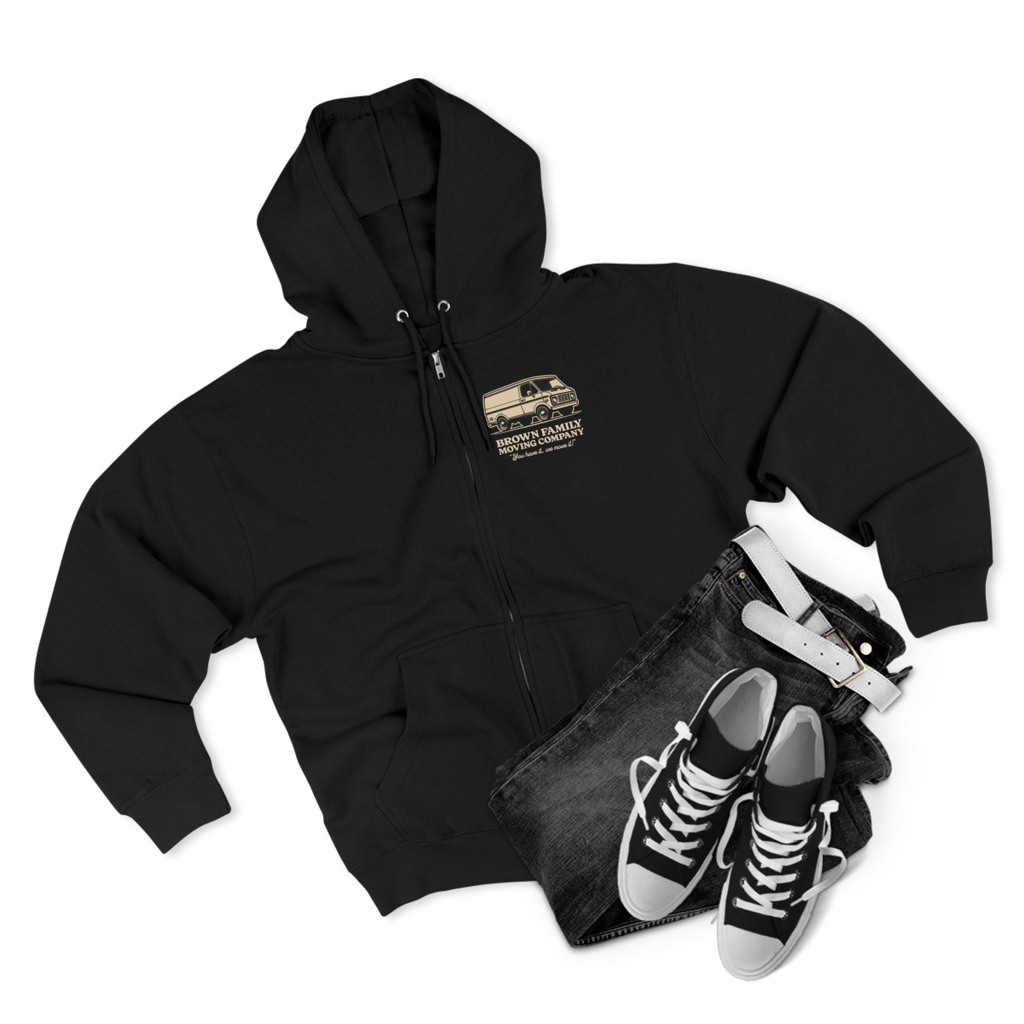 "Brown Family Moving Company" Unisex Zip Hoodie