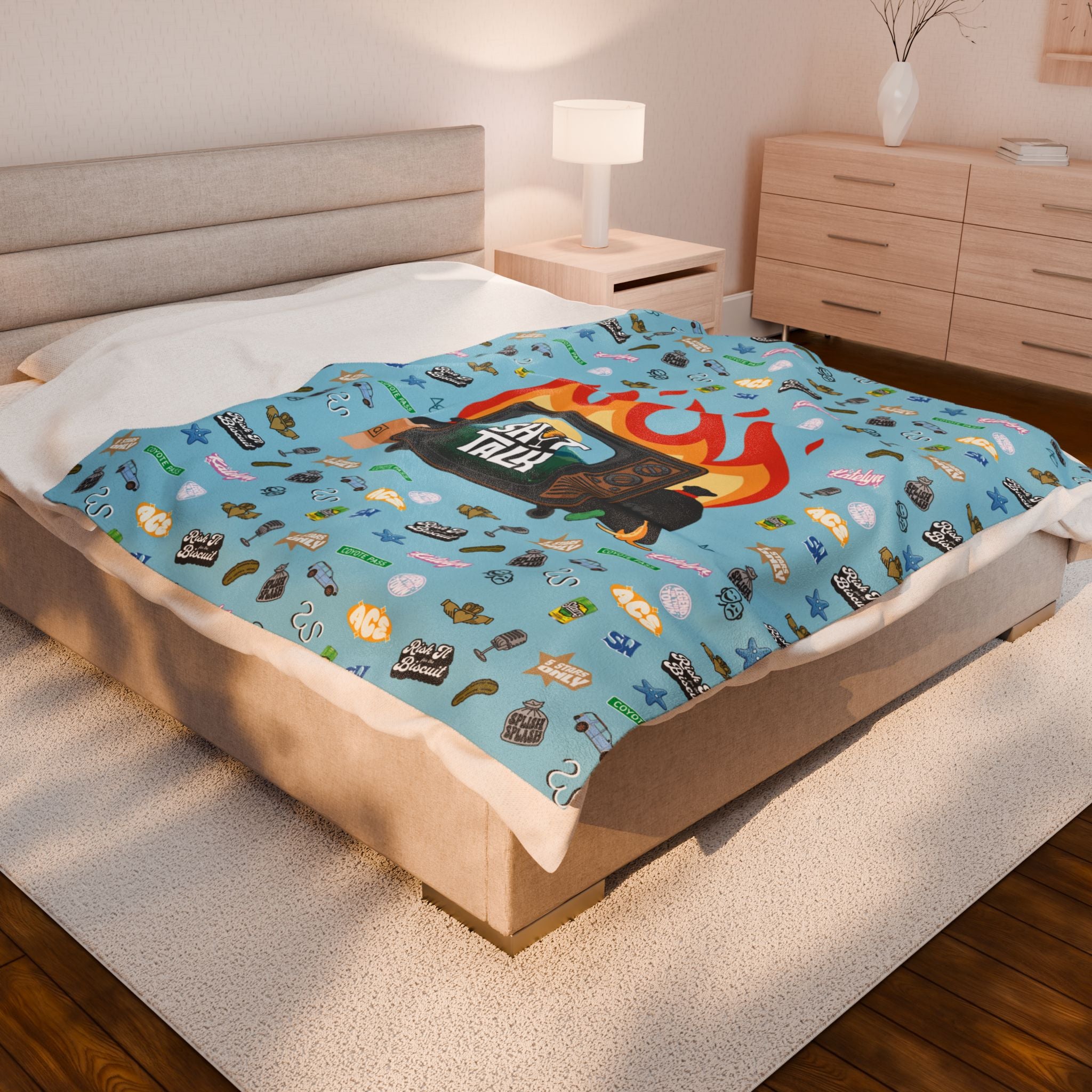 "Shit Talk" Official - Cozy Velveteen Plush Blanket