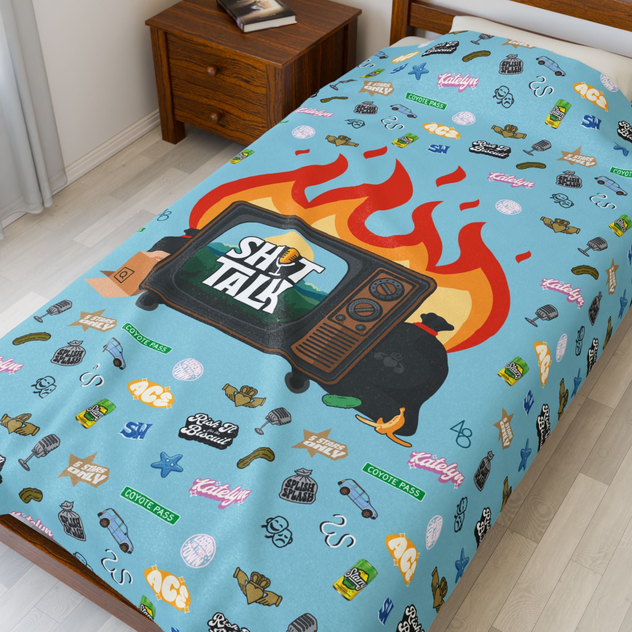 "Shit Talk" Official - Cozy Velveteen Plush Blanket