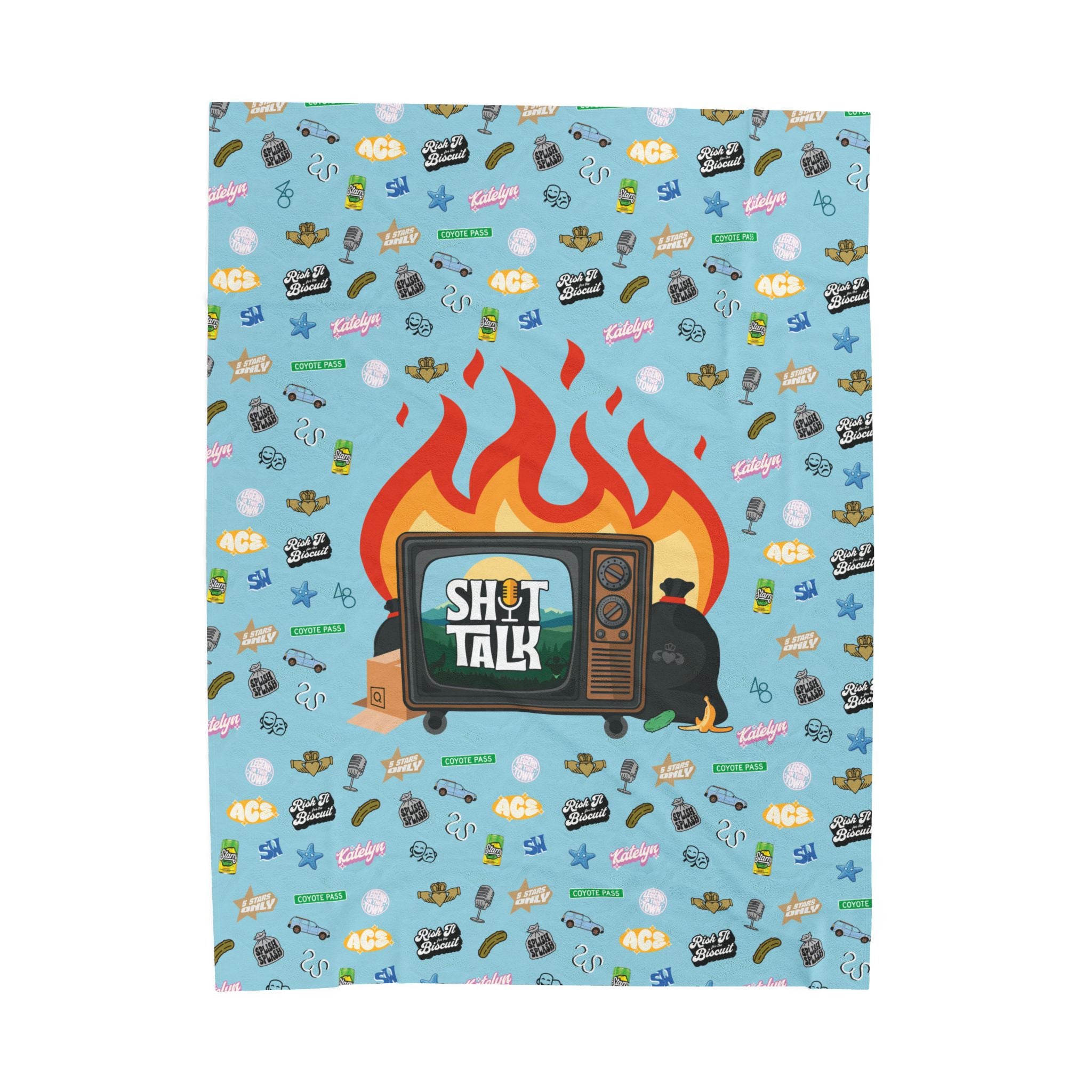 "Shit Talk" Official - Cozy Velveteen Plush Blanket