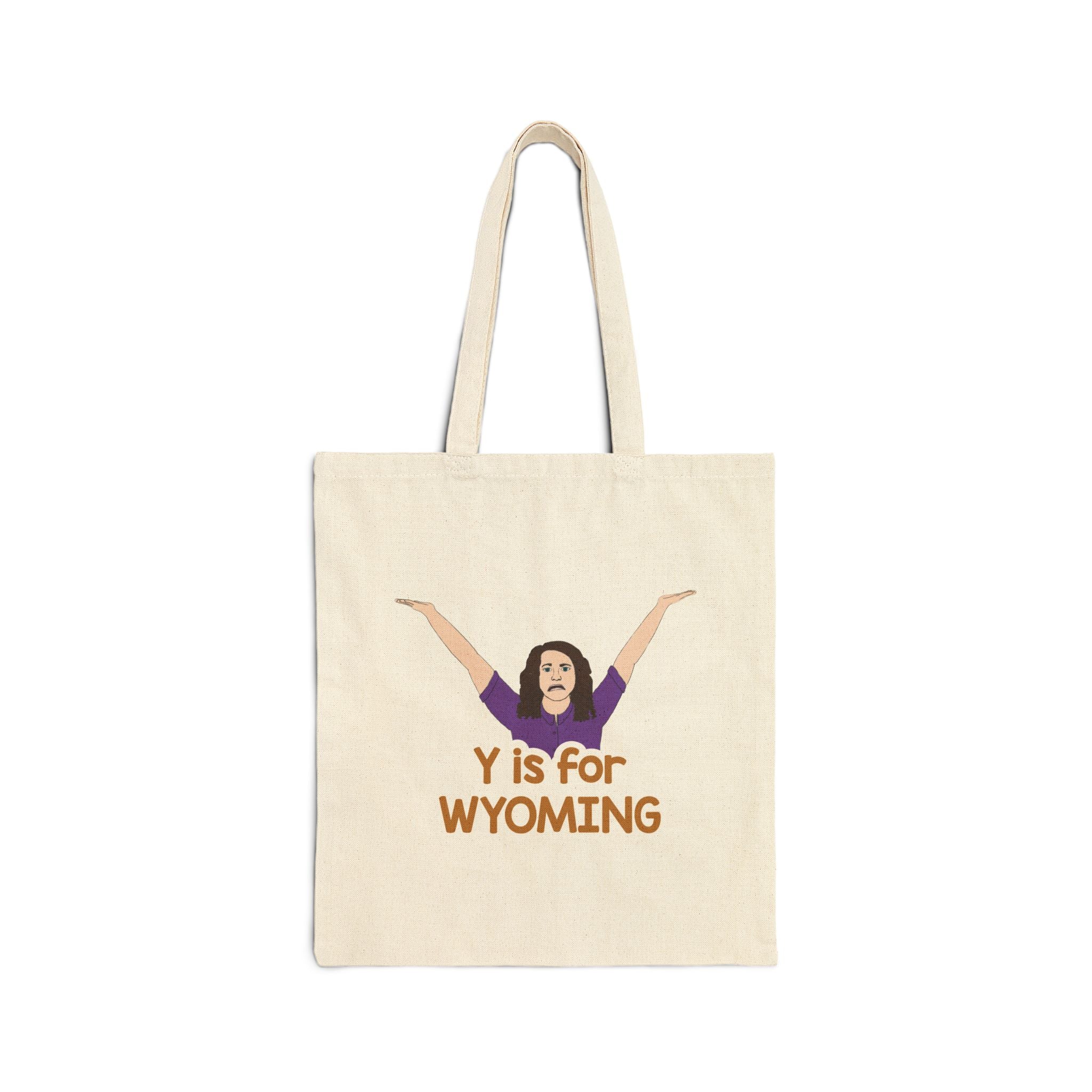 "Y is for WYOMING" - Cotton Canvas Tote Bag