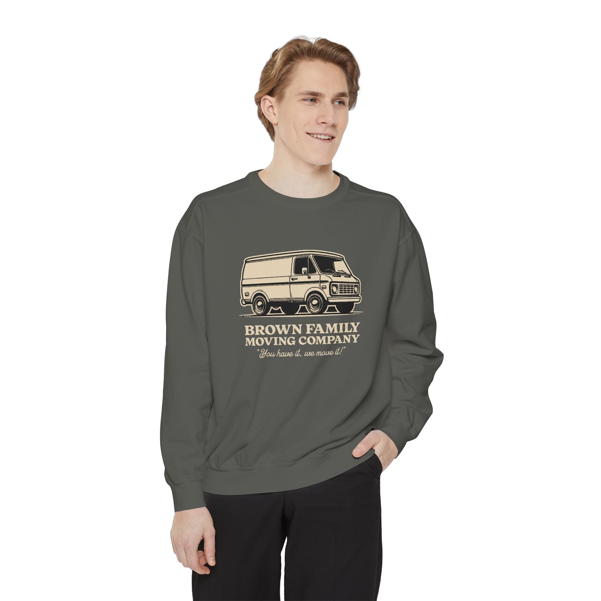 "Brown Family Moving Company" Cozy Unisex Crewneck