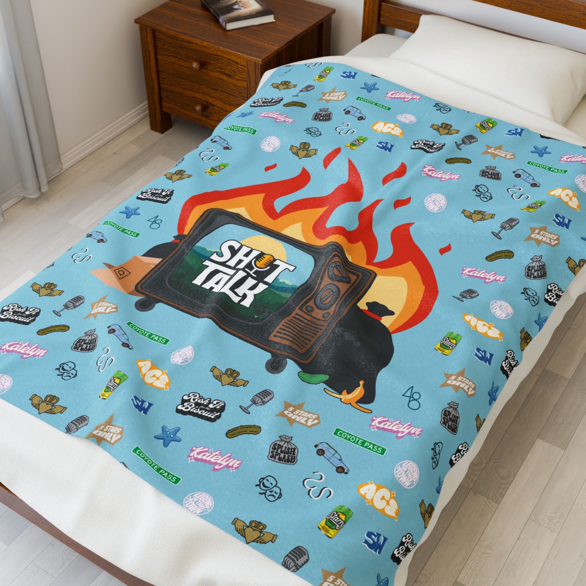 "Shit Talk" Official - Cozy Velveteen Plush Blanket