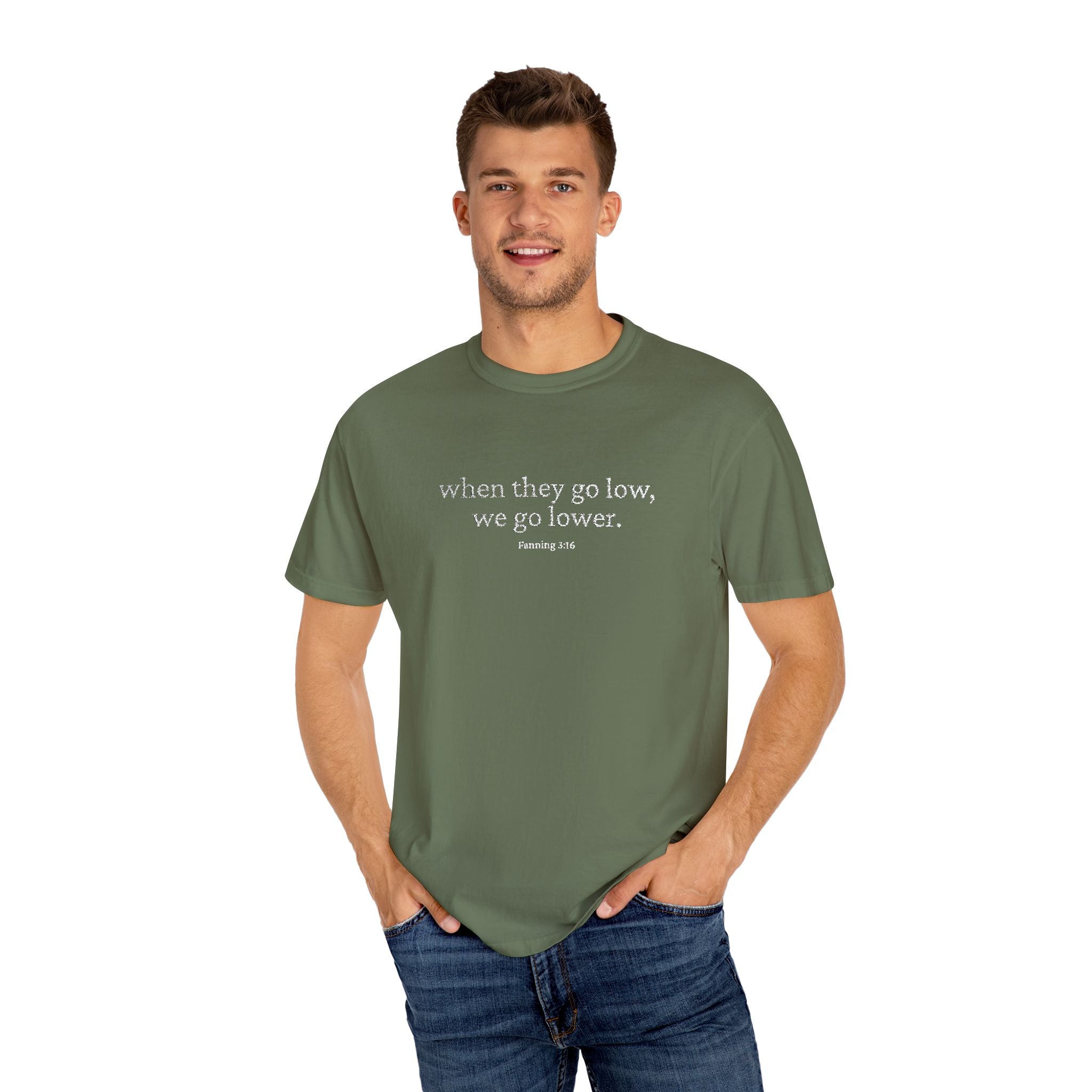 "when they go low..." - Unisex Garment-Dyed T-shirt