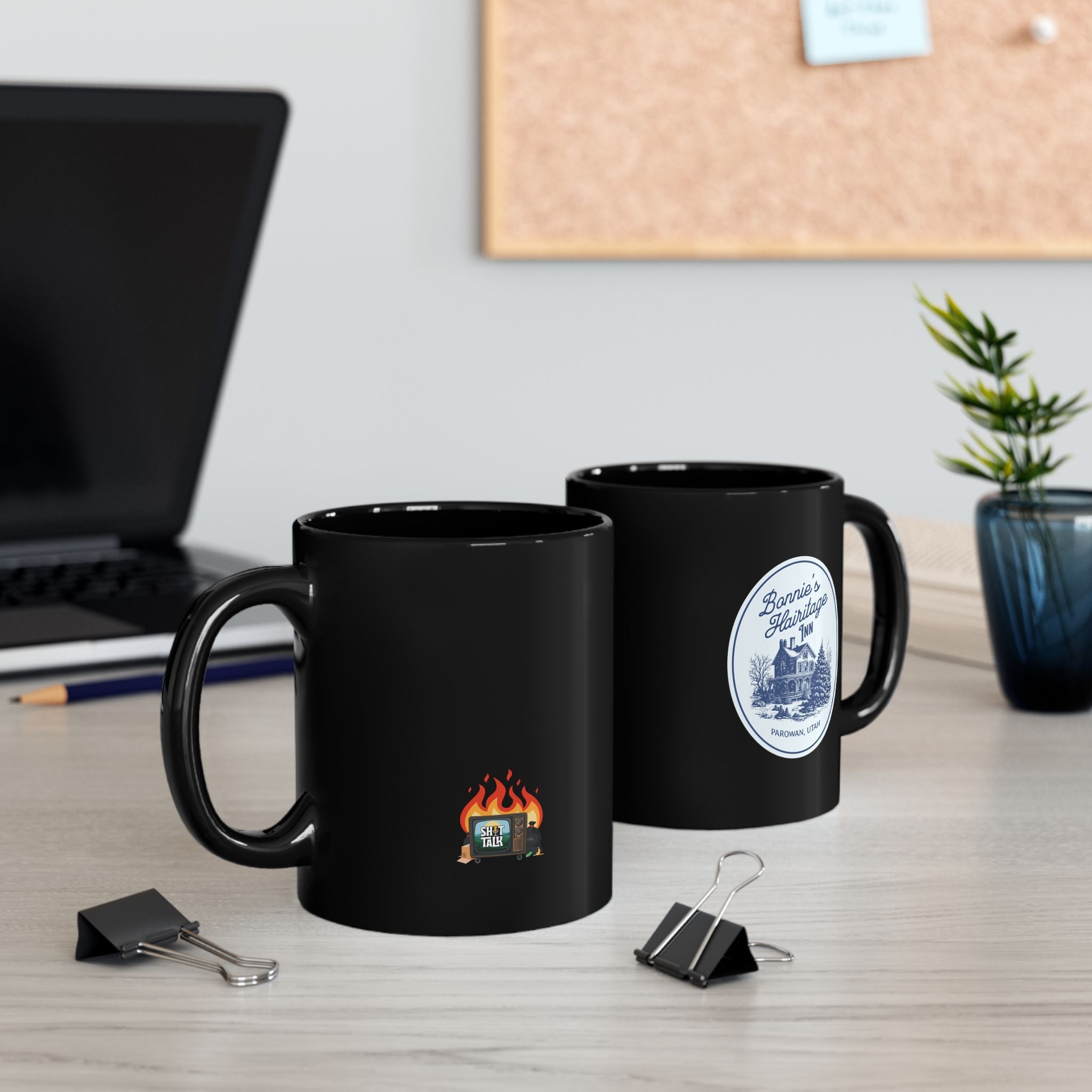 "Bonnie's Hairitage Inn" Black Coffee Mug