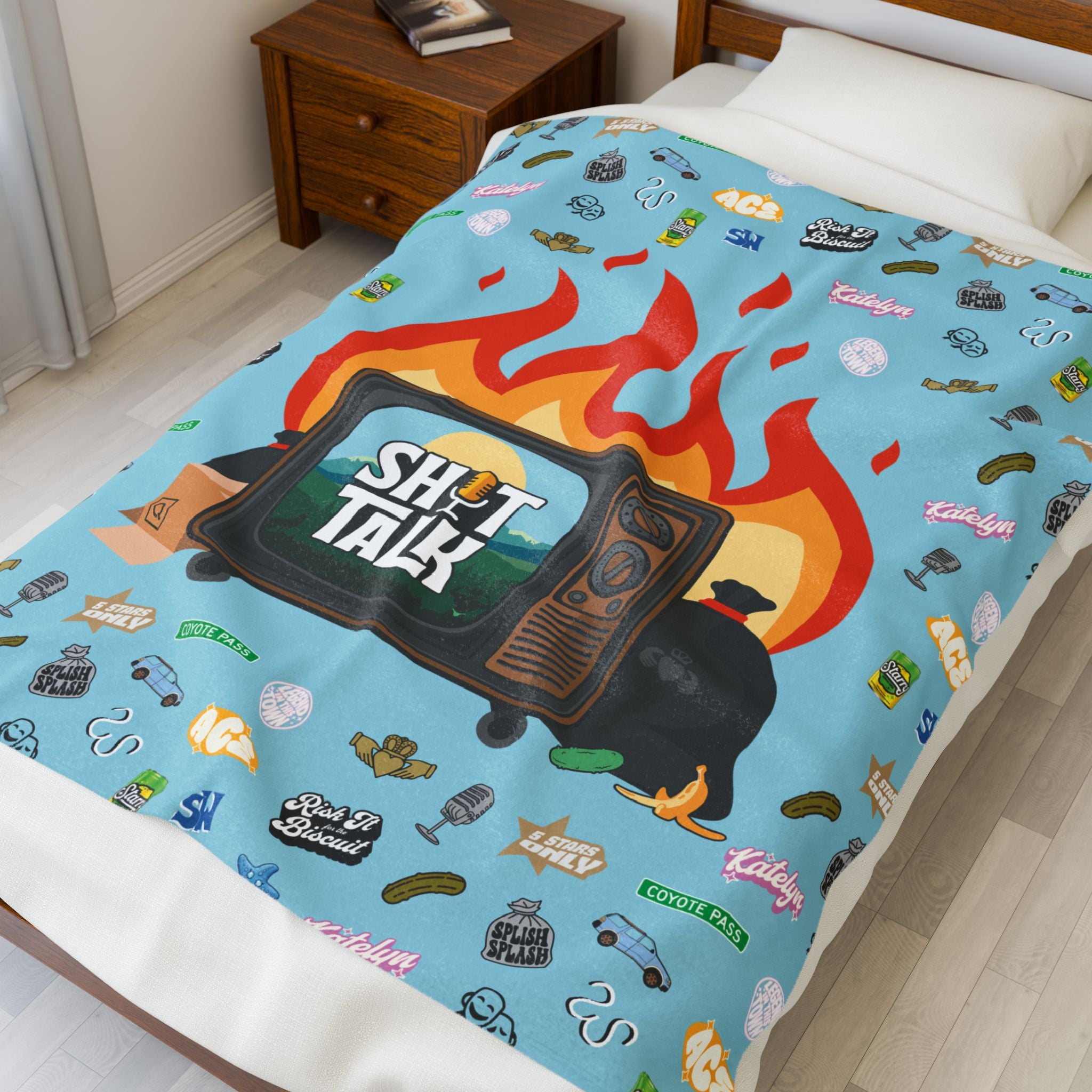 "Shit Talk" Official - Cozy Velveteen Plush Blanket